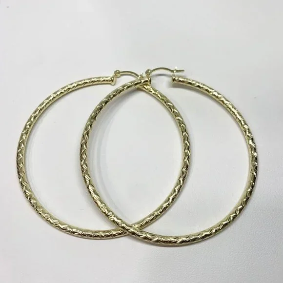Gold hoops, Gold jewelry, Earrings, Gold Filled, Large hoops, round - Picture 1 of 6